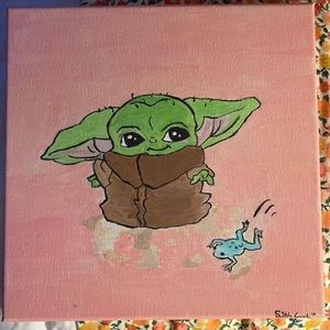 Baby yoda painting!